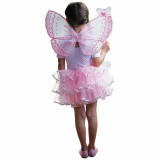 Girls Deluxe Fairy Costume Childs Tutu Wings Wand Fancy Dress