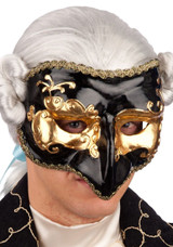 Venetian Mask half face Black & Gold