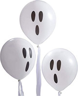 Halloween Party White Ghost Balloons with Streamers Room Decorations 10 Pack