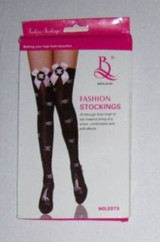 Beileisi Fashion Stockings Black Pink Skull & Crossbones