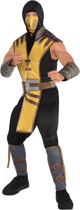 Adults Official Licensed Mortal Kombat Scorpion Fancy Dress Costumes
