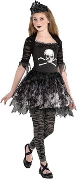 Girls Zombie Ballerina Halloween Fancy Dress Costume