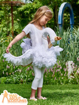 Girls Glide On Swan Costume One Size
