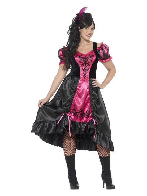 Curves Sassy Saloon Costume, Pink