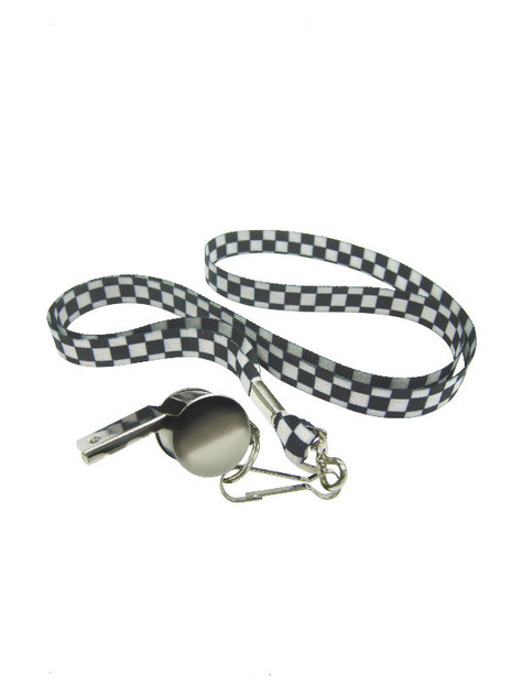 Silver Metal Whistle, Black & White