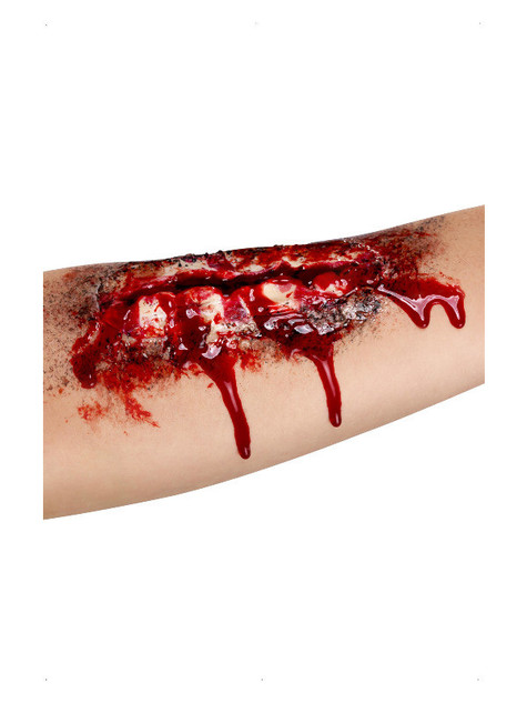 Smiffys Make-Up FX, Open Wound Latex Scar, Red