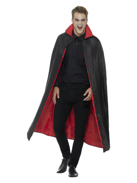 Reversible Vampire Cape, Black & Red, Adult