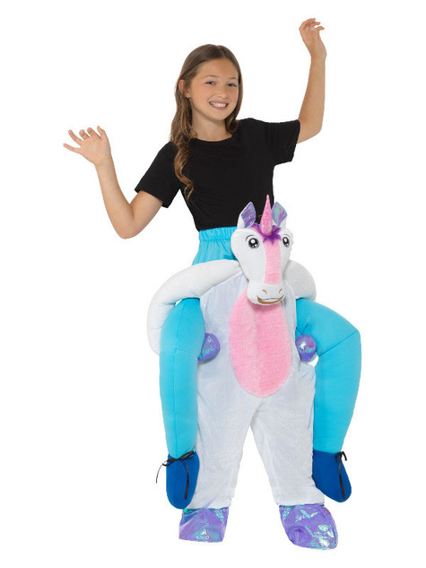 Kids Piggyback Unicorn Costume, Pink & White