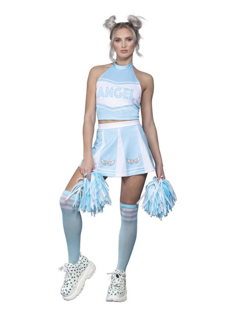 Fever Angel Cheerleader Costume, Blue