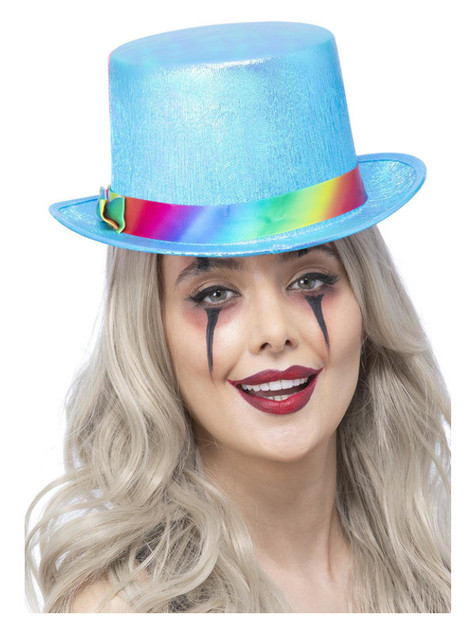 Clown Top Hat, Pearlised Blue
