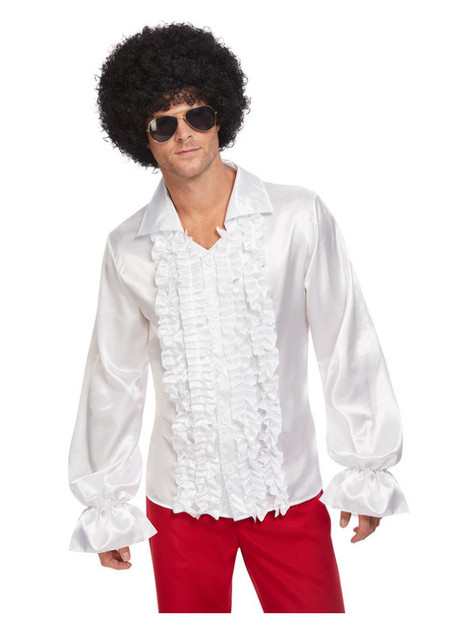 60s Ruffled Shirt, White