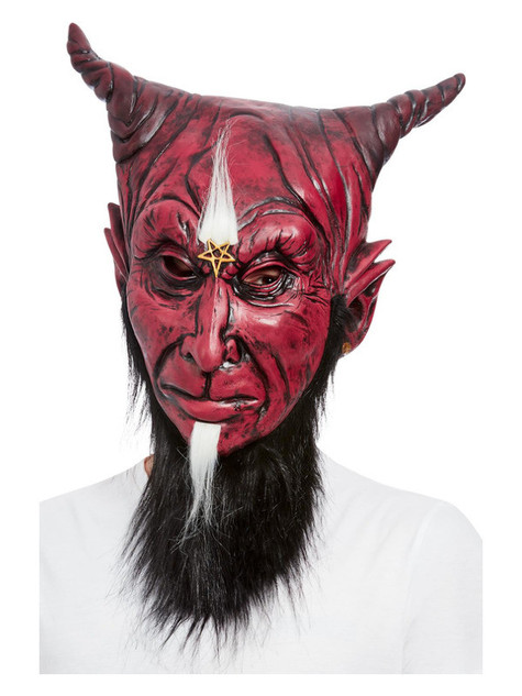 Bearded Satanic Devil Overhead Mask, Latex