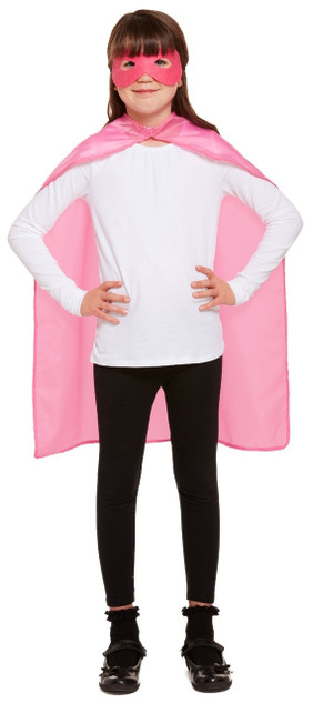 Child's Pink Superhero Fancy Dress Costume Kit