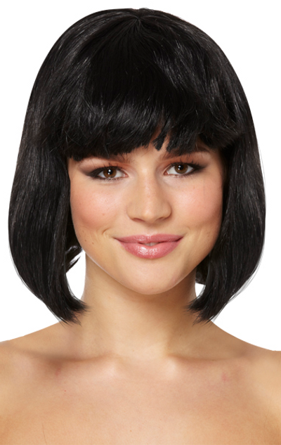 Ladies Black Bob Fancy Dress Wig