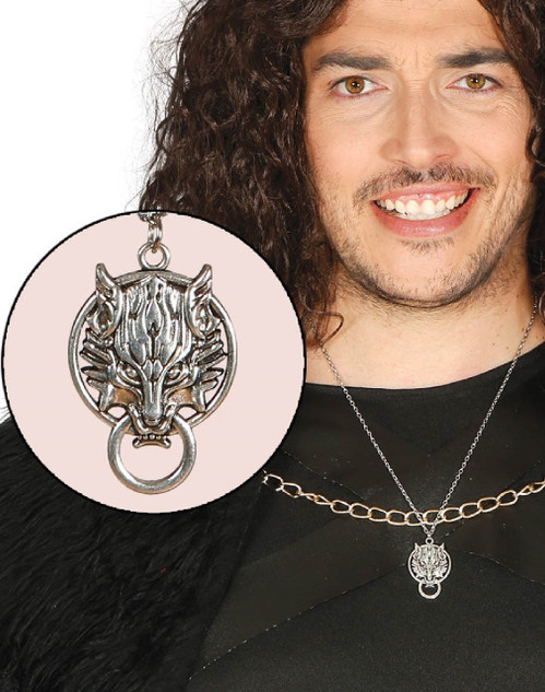 Adults Wolf House Crest Fancy Dress Necklace