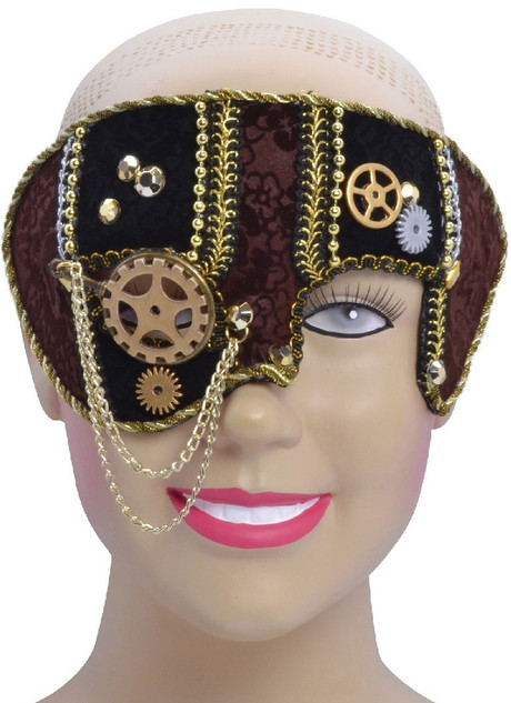Mens Steampunk Masquerade Mask With Monocle