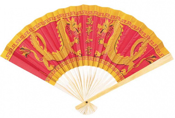 Chinese New Year Red Gold Fan