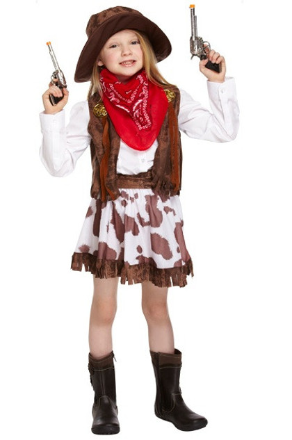 Girls Cowgirl Fancy Dress Costume