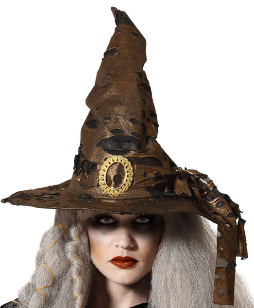 Ladies Brown Witch Fancy Dress Hat
