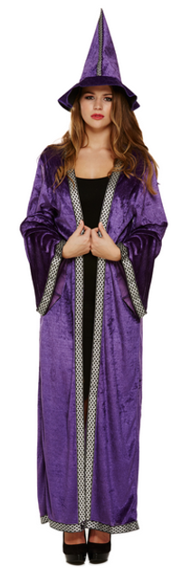 Ladies Purple Sorceress Fancy Dress Costume