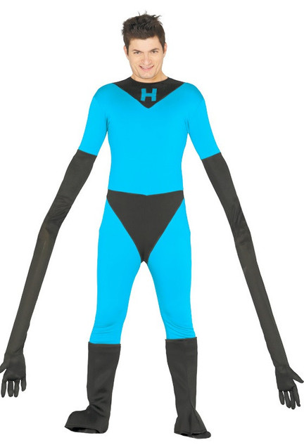 Mens Elastic Man Fancy Dress Costume