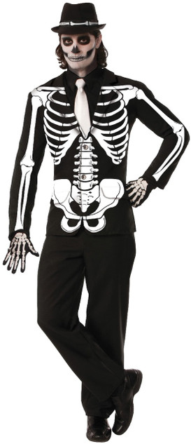 Mens Mr Skeleton Fancy Dress Costume