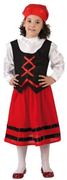 Girls Red Innkeeper Fancy Dress Costume