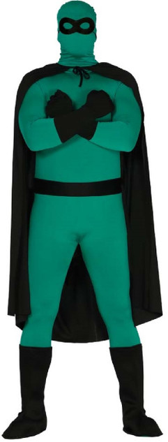 Adult's Instant Black Superhero Fancy Dress Costume