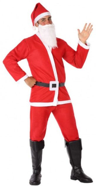 Mens Red Santa Suit Fancy Dress Costume