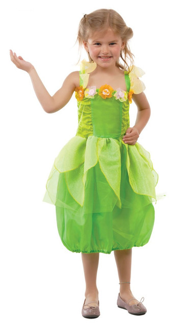 Girls Green Fairy Fancy Dress Costume 2