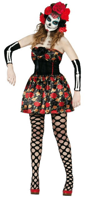 Ladies Day Of The Dead Fancy Dress Costume