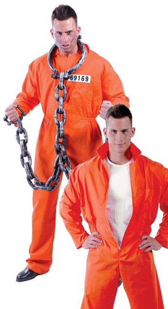 Mens Death Row Prisoner Fancy Dress Costume