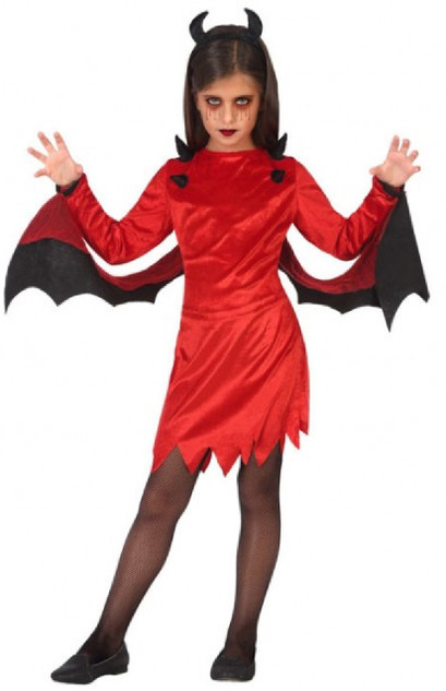 Girls Demon Devil Fancy Dress Costume