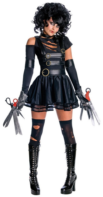 Ladies Miss Scissorhands Fancy Dress Costume