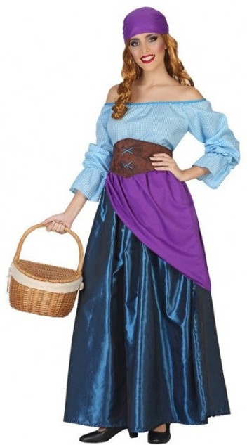 Ladies Long Fortune Teller Fancy Dress Costume