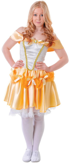 Teen Girls Golden Princess Fancy Dress Costume
