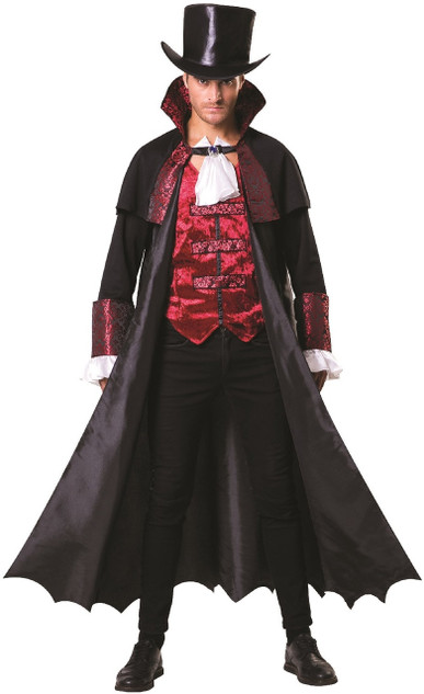 Mens Classic Dracula Fancy Dress Costume