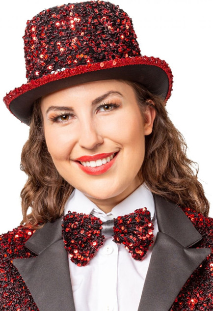 Adult Sequinned Red Bow Tie