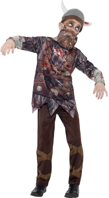 Boys Deluxe Zombie Viking Fancy Dress Costume