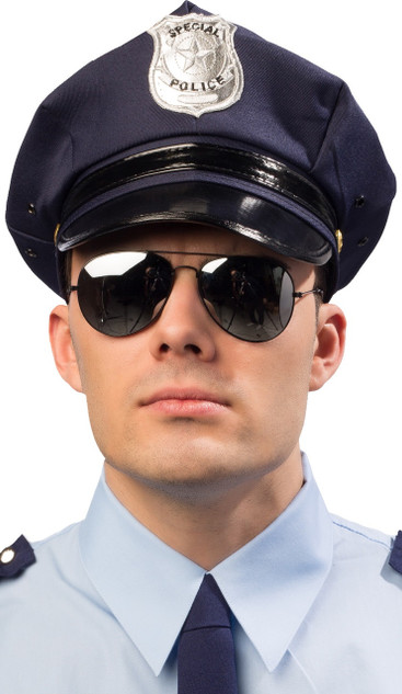 Adult Blue Police Fancy Dress Hat