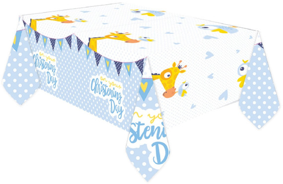 Baby Boys Christening Tablecover