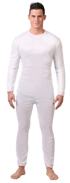 Mens White Jumpsuit Fancy Dress Costume
