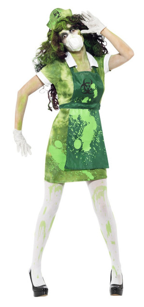 Ladies Zombie Bio-Hazard Fancy Dress Costume