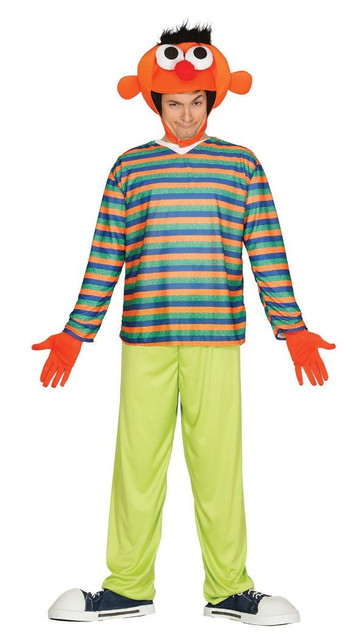 Men Orange Puppet Man Fancy Dress Costume