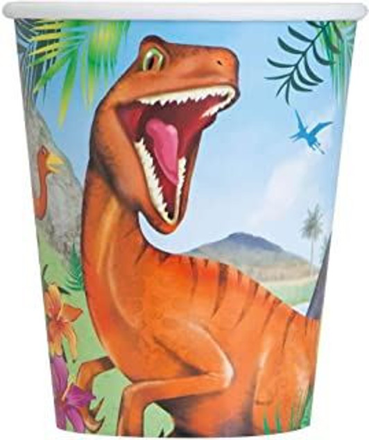 9oz Dinosaur Party Cups, Pack of 8