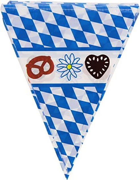 Amscan International Oktoberfest Bavarian Pennant Banners (Blue/White)