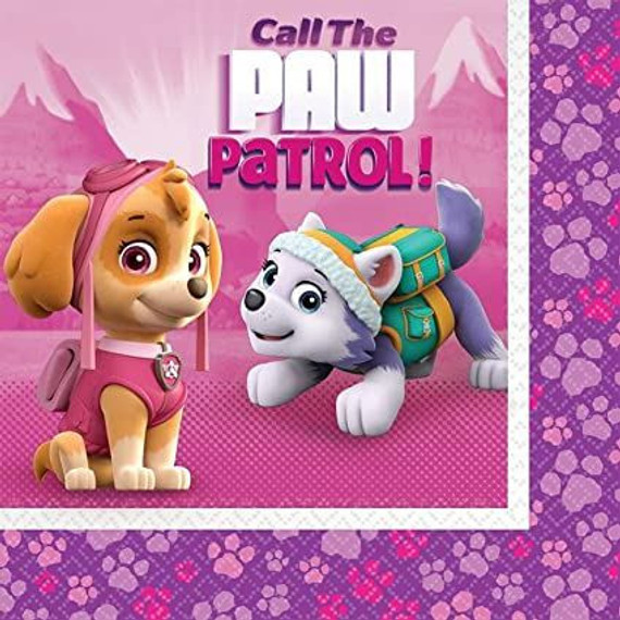 Pink Paw Patrol Party Luncheon Napkins - 16 Pack