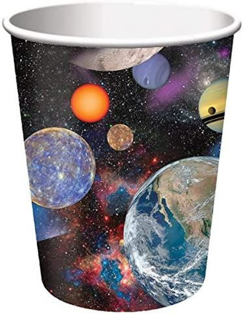 Outer Space Disposable Paper Cups - 8 Pcs.