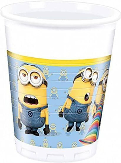 8 Minions plastic cups