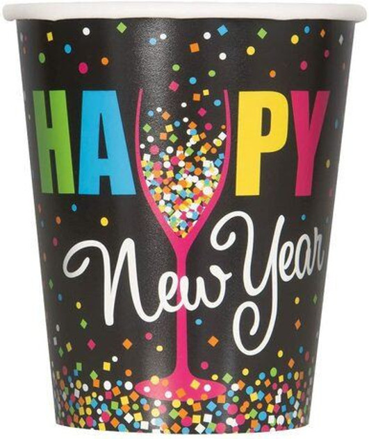New Years Disposable Cups, Paper, Multicolor